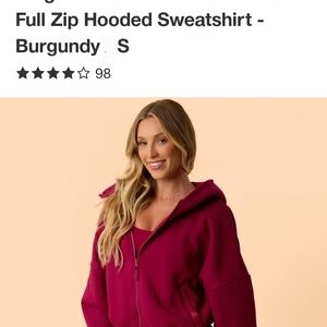 Blogilates Women's Burgundy Hooded Sweatshirt